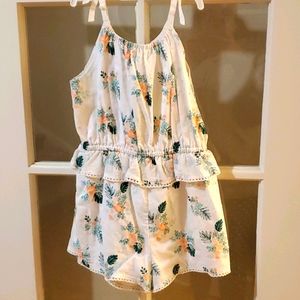 Sweet floral, shorts romper for little girls